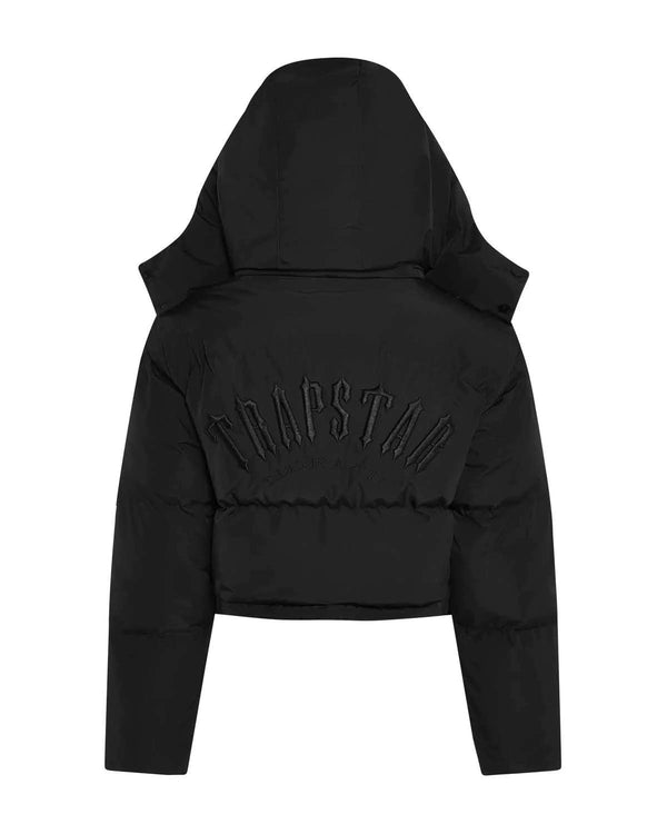 Trapstar Women’s Irongate Arch Puffer Jacket AW23 - Blackout and Front