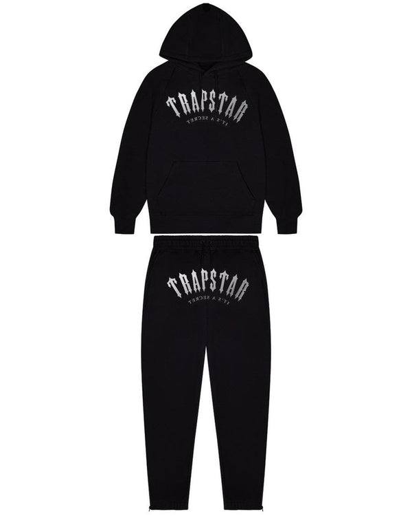 Trapstar Irongate Arch It's A Secret Hooded Gel Tracksuit - Black/White and Front