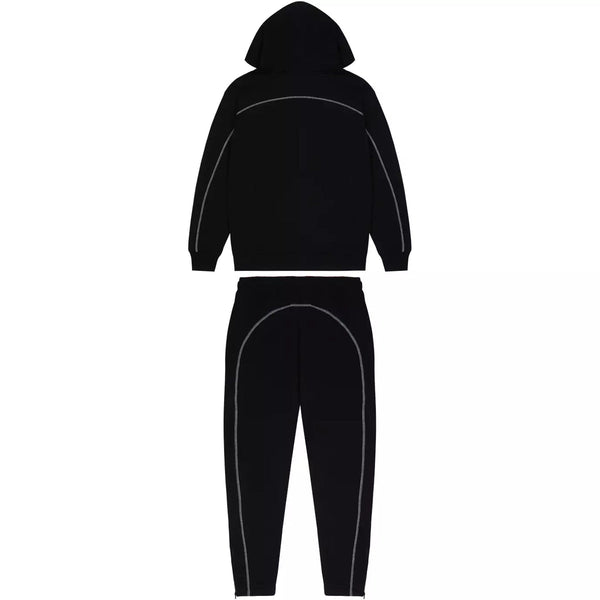 Trapstar Irongate Arch Chenille Hooded Tracksuit - Black Monochrome Edition