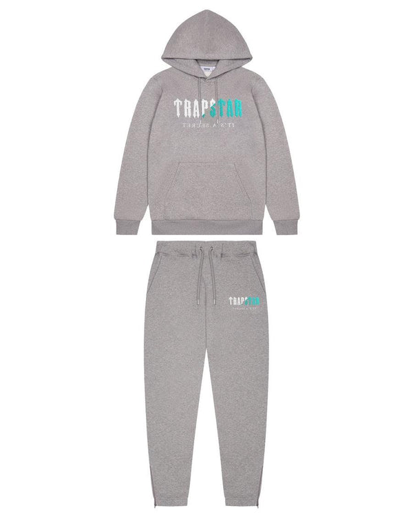Trapstar Chenille Decoded Tracksuit - Grey/Teal Edition and Front