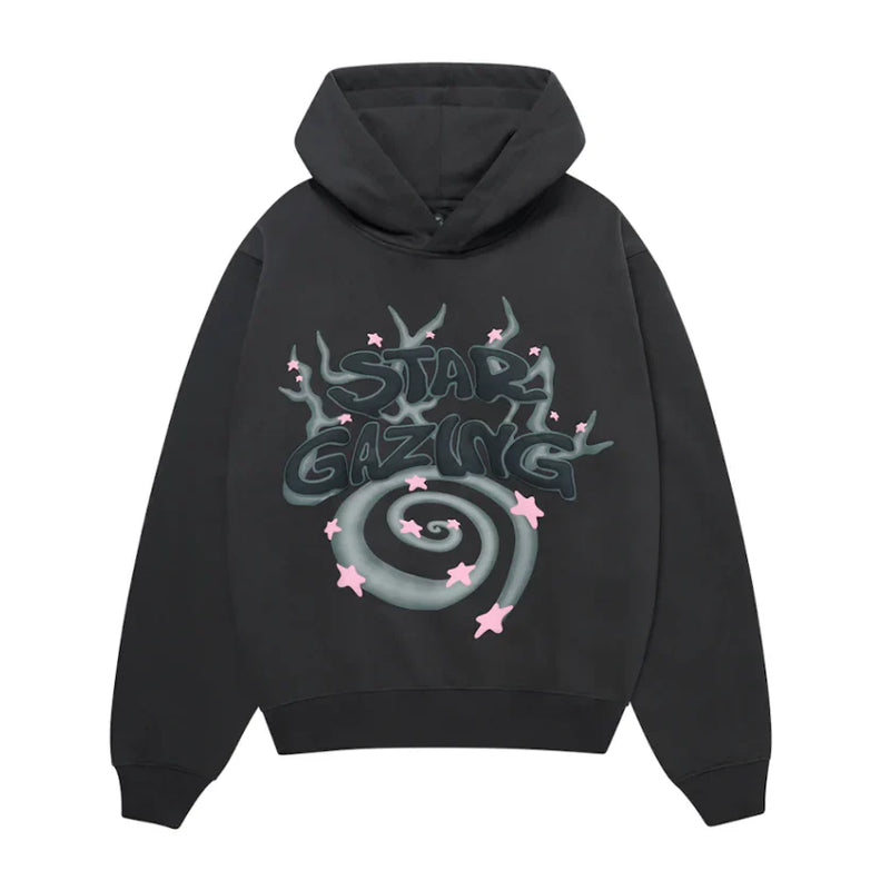 Broken Planet ‘Star Gazing’ Hoodie - Soot Black and Front