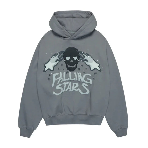 Broken Planet ‘Falling Stars’ Hoodie - Dark Grey and Front