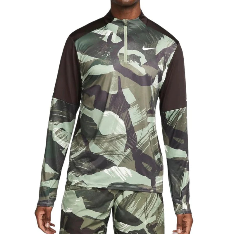 Nike 1/4 Zip - Green Camo and Front