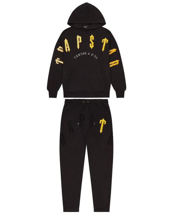 Trapstar Arch Chenille 2.0 Tracksuit - Black/Yellow and Front