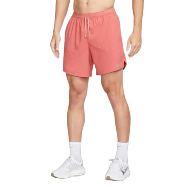 Nike Stride Flex 7 Inch Shorts - Salmon and Front