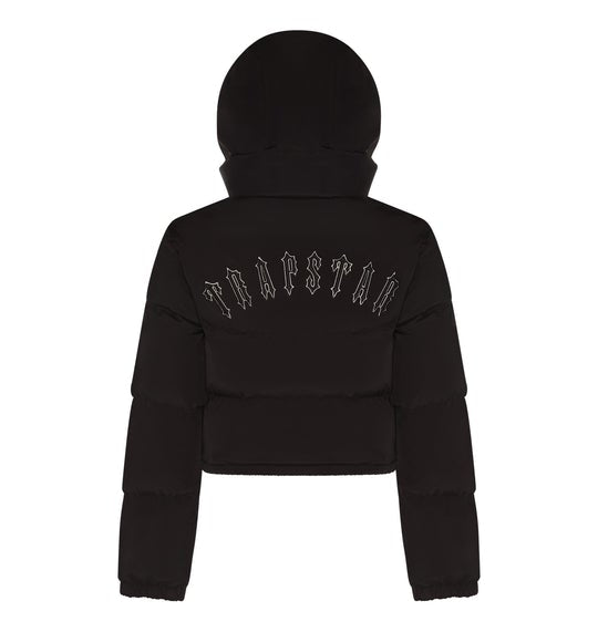 Trapstar Women’s Irongate Hooded Jacket - Black and Front