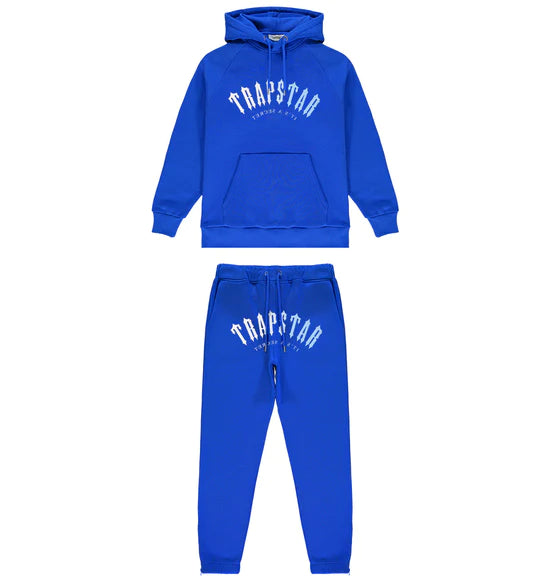 Trapstar Irongate Arch It’s A Secret Hooded Gel Tracksuit - Blue and Front