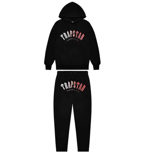 Trapstar Irongate Arch It’s A Secret Hooded Gel Tracksuit - Black and Front