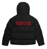 Trapstar Decoded Hooded Puffer 2.0 Jacket - Black/Infrared and Front