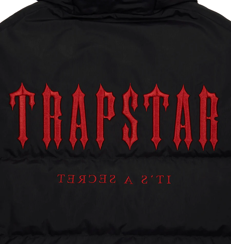 Trapstar hoodie black and top red