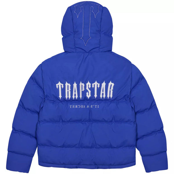 Trapstar Decoded Hooded Puffer 2.0 - Dazzling Blue and Front
