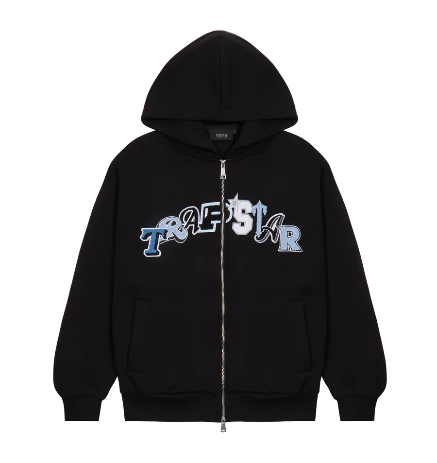 Trapstar Wildcard Zip Hooded Tracksuit Black/Blue sourcedbycs