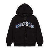 Trapstar Wildcard Zip Hooded Tracksuit - Black/Blue and Front