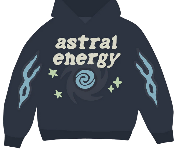 Broken Planet ‘Astral Energy’ Hoodie - Outer Space Blue and Front
