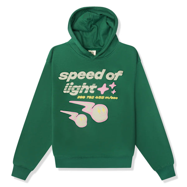Broken Planet ‘Speed Of Light’ Hoodie - Malachite Green and Front