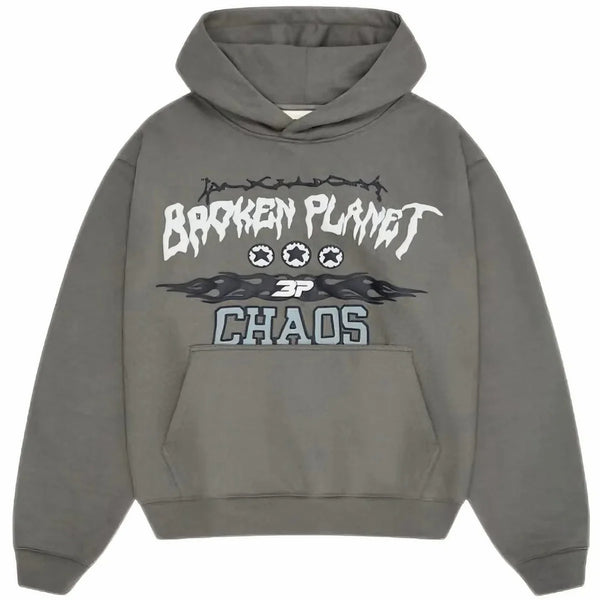 Broken Planet ‘More Chaos’ Hoodie - Gunmental and Front