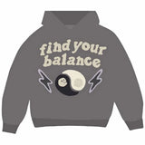 Broken Planet ‘Find Your Balance’ Hoodie - Ash Grey and Front
