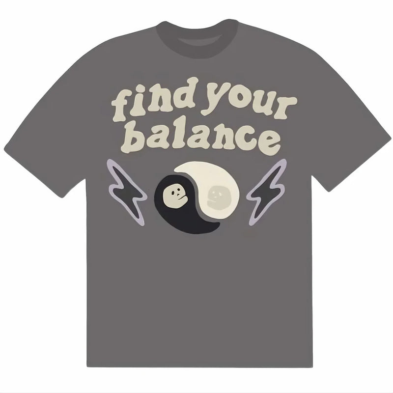 Broken Planet ‘Find Your Balance’ T-Shirt - Ash Grey and Front