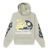 Broken Planet ‘Beyond The Limits’ Hoodie - Stone Grey and Front