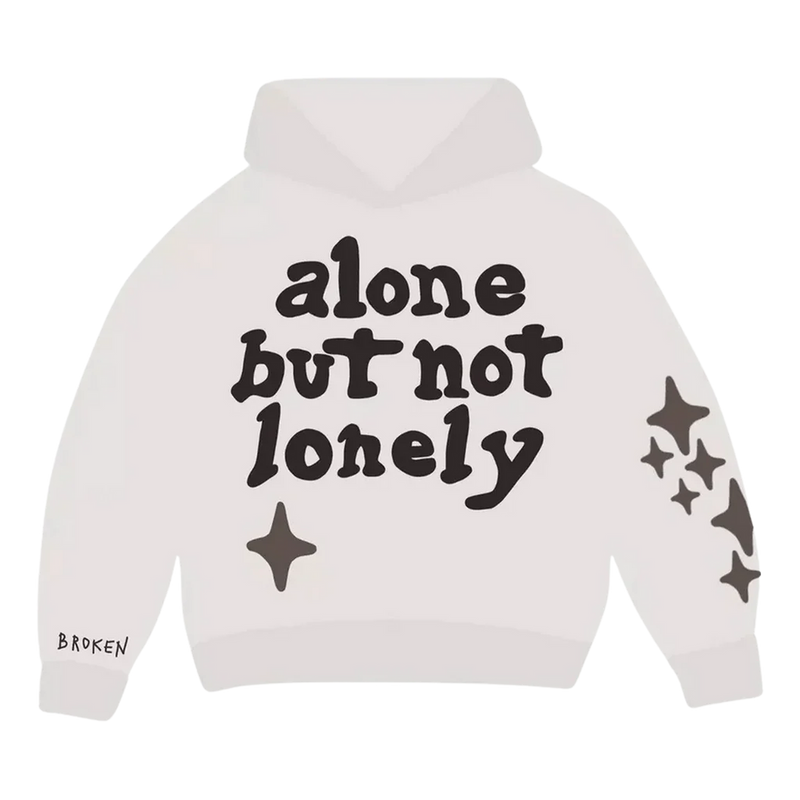 Broken Planet ‘Alone But Not Lonely’ Hoodie - White and Front