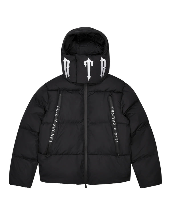 Trapstar Irongate Collar Puffer Jacket - Black and Front