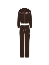 Trapstar Women’s Script Tracksuit - Brown/Pink and Front