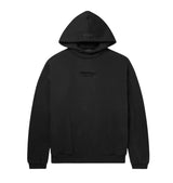 Fear Of God Essentials Hoodie - Jet Black (FW23) and Front