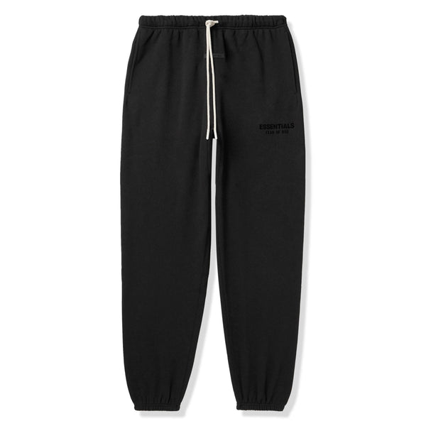 Fear Of God Essentials Sweatpants - Jet Black (FW23) and Front