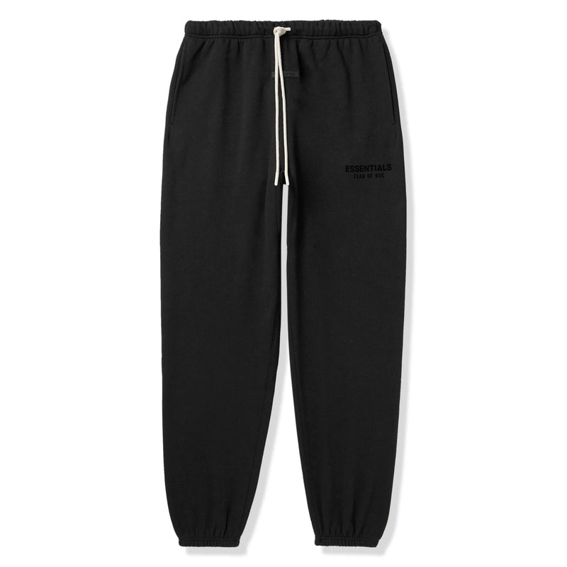 Fear Of God Essentials Sweatpants - Jet Black (FW23) and Front