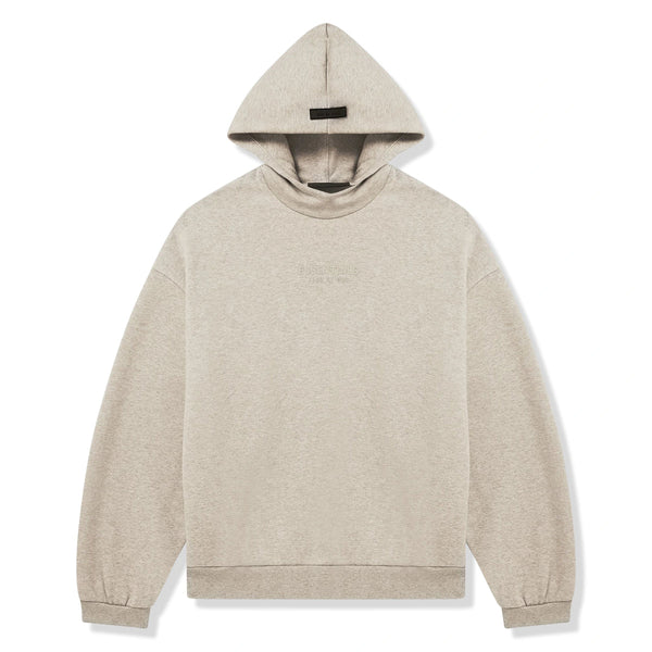 Fear Of God Essentials Hoodie - Core Heather (FW23) and Front
