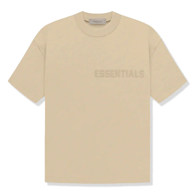 Fear Of God Essentials T-Shirt - Sand (SS23) and Front