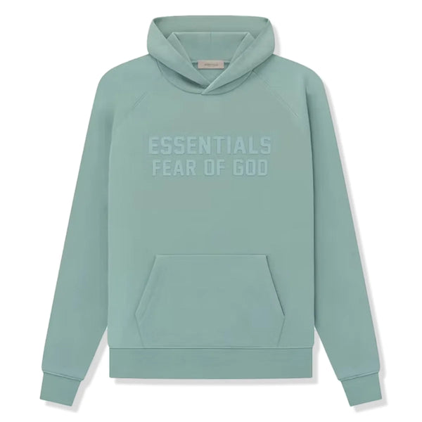 Fear Of God Essentials Hoodie - Sycamore (SS23) and Front