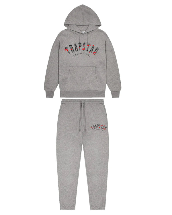 Trapstar Irongate Camo Arch Tracksuit - Grey/Infrared and Front