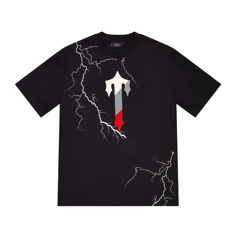 Trapstar Irongate T Lightning Shorts Set - Black/Infrared Edition