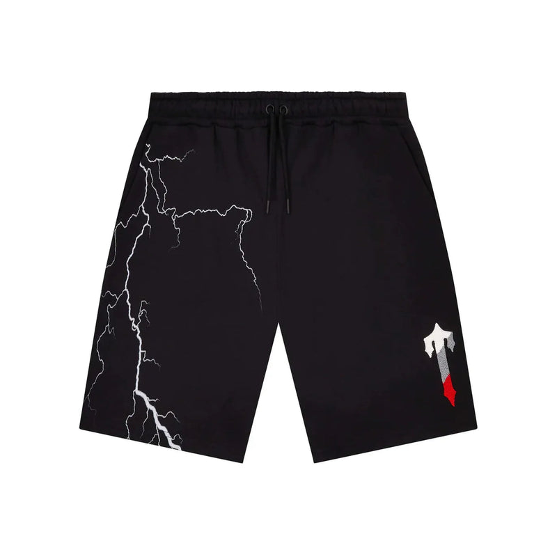 Trapstar Irongate T Lightning Shorts Set - Black/Infrared Edition