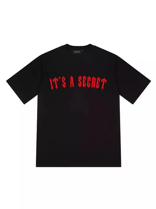Trapstar It’s A Secret Tee - Black/Infrared and Front