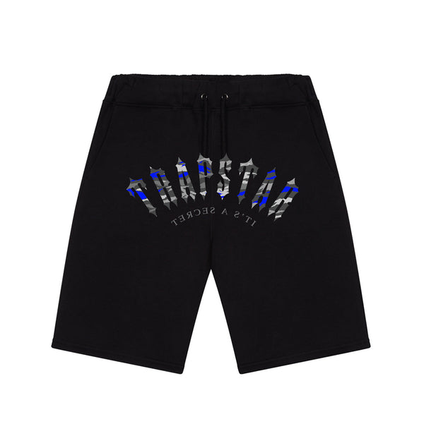 Trapstar Irongate Arch It’s A Secret Shorts - Black/Ice and Front