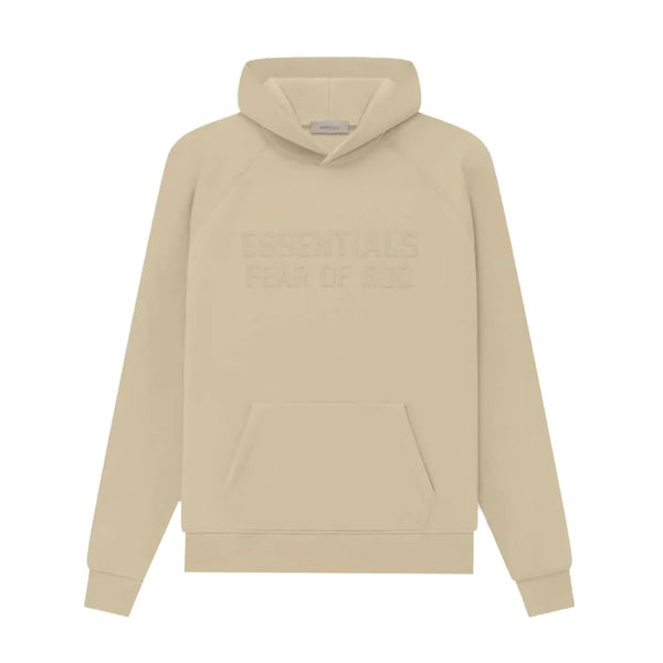 Fear Of God Essentials Hoodie - Sand (SS23) and Front