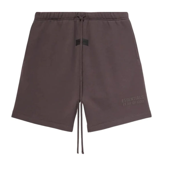 Fear Of God Essentials Shorts - Plum (SS23) and Front
