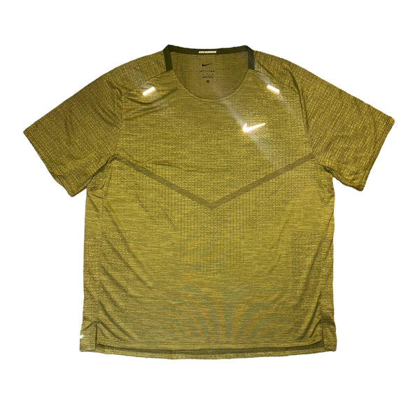 Nike Techknit T-Shirt - Olive and Front