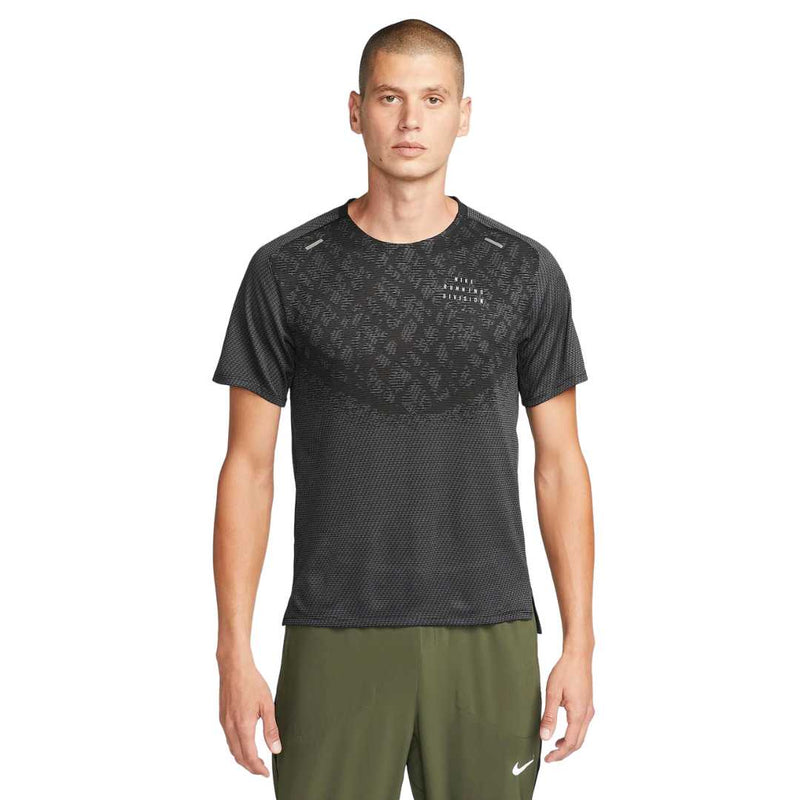 Nike Running Division Techknit Tee - Black and Front