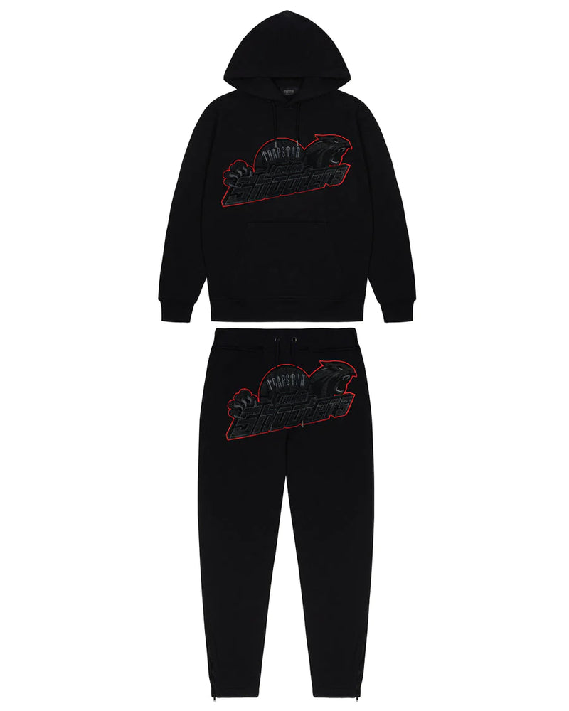 Trapstar Shooters Tracksuit - Black/Red and Front