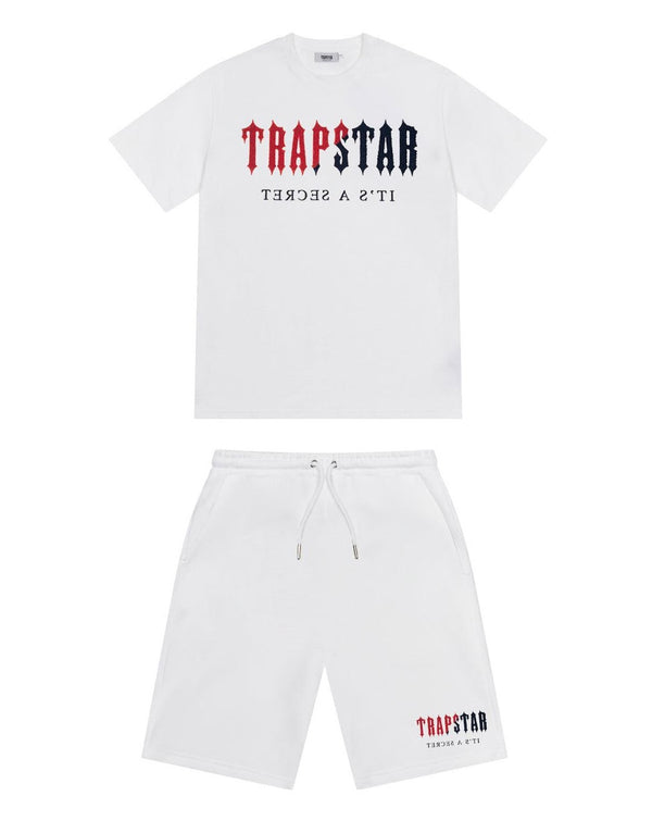 Trapstar Chenille Decoded Short Set - White/Red