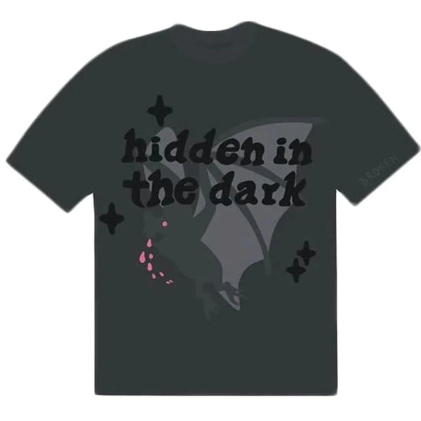 Broken Planet ‘Hidden In The Dark’ T-Shirt - Soot Black and Front