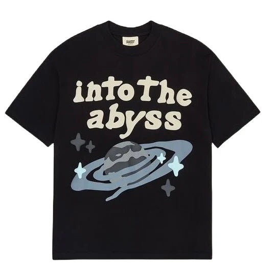 Broken Planet ‘Into The Abyss’ T-Shirt - Soot Black and Front