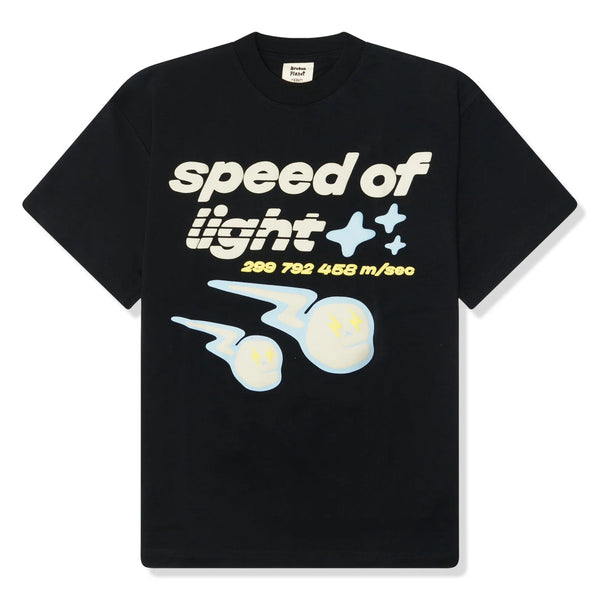 Broken Planet ‘Speed Of Light’ T-Shirt - Midnight Black and Front