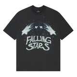 Broken Planet ‘Falling Stars’ T-Shirt - Soot Black and Front