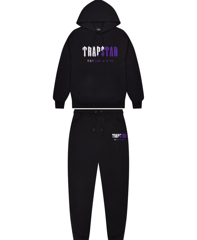 Trapstar Chenille Decoded Tracksuit - Black/Purple and Front