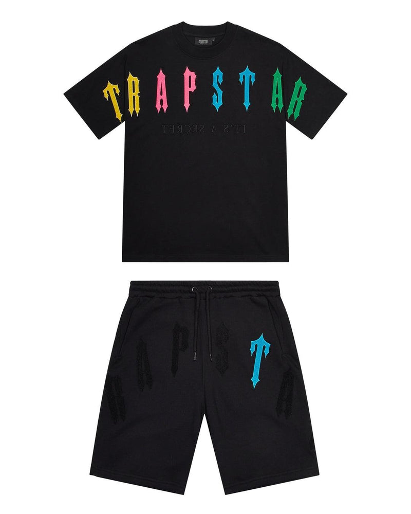 Trapstar Irongate Arch 2.0 Short Set - Black/Candy and Front