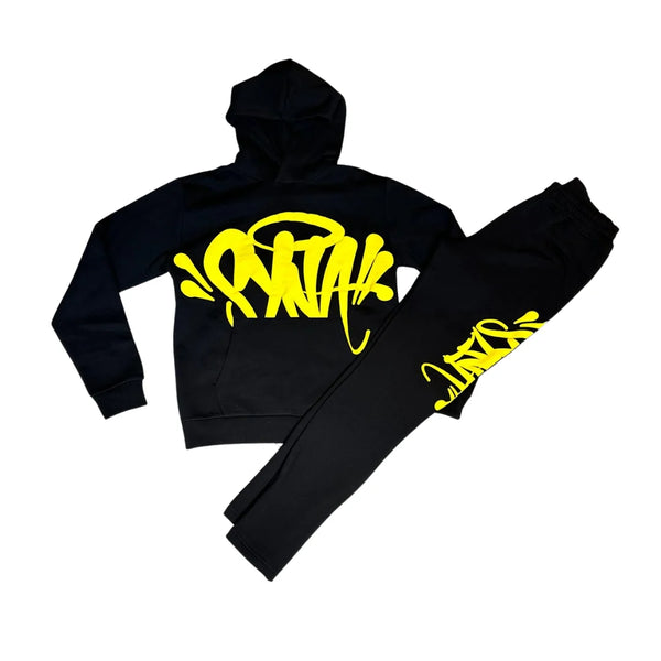 Synaworld Team Syna Tracksuit - Black/Yellow and Front